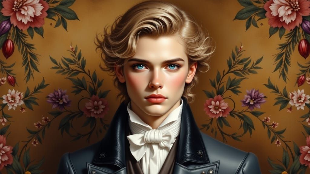 Oil Portrait of Homme Fatale Bosie in Victorian Attire