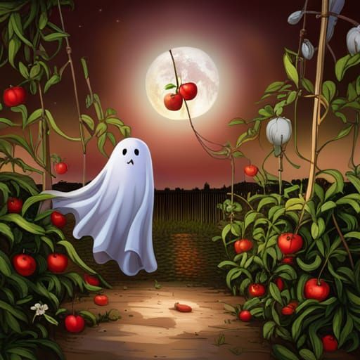 Playful Ghost on a Rusty Playground