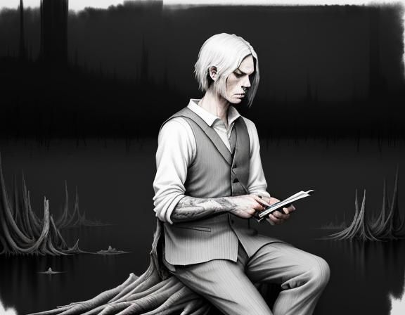 Bullywug in Murky Swamp: Expressive Ink Illustration