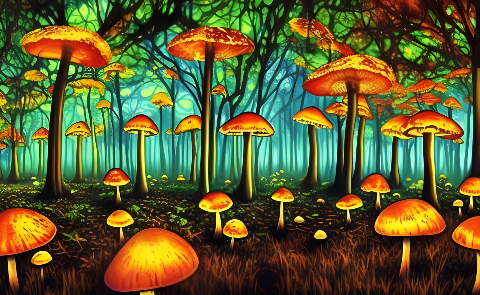 Glowing Mushroom Forest