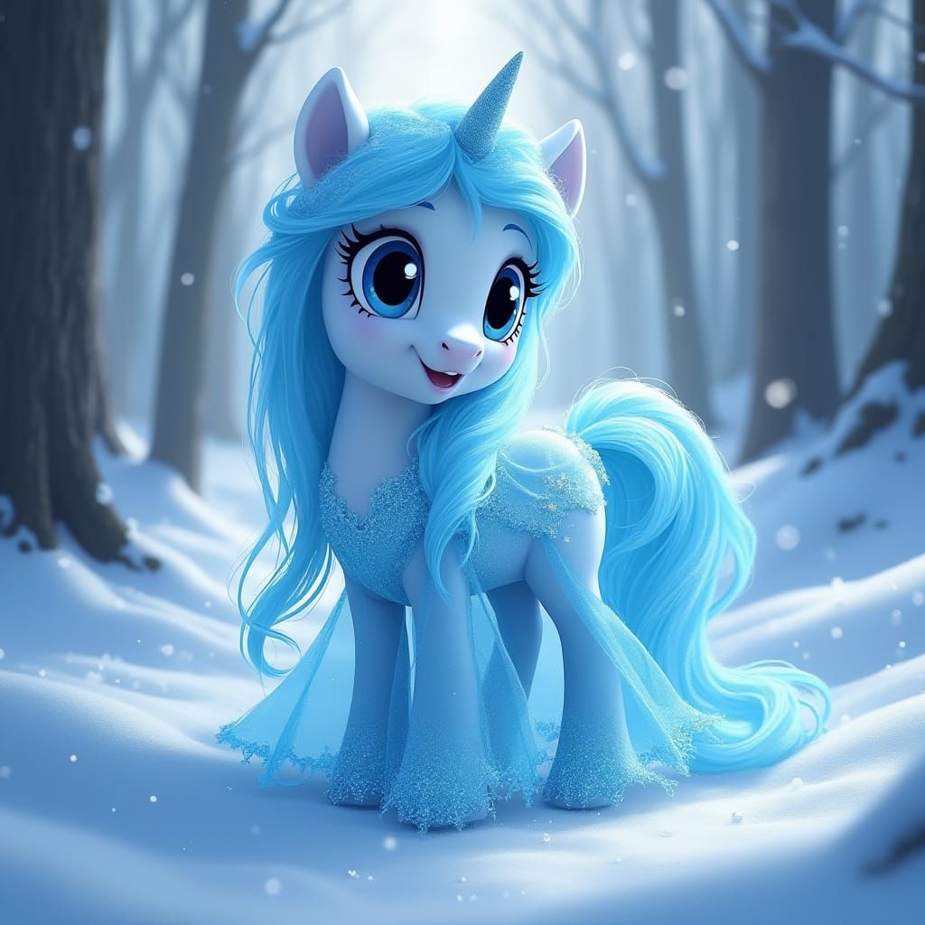 Elsa as a Pony in My Little Pony Style