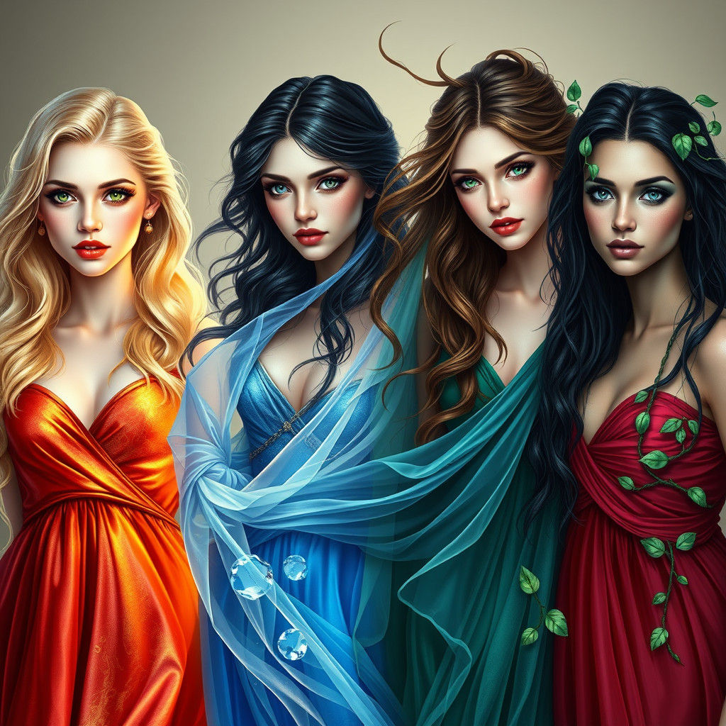 Elemental Goddesses: Breathtaking Maidens of Fire, Water, Ai...