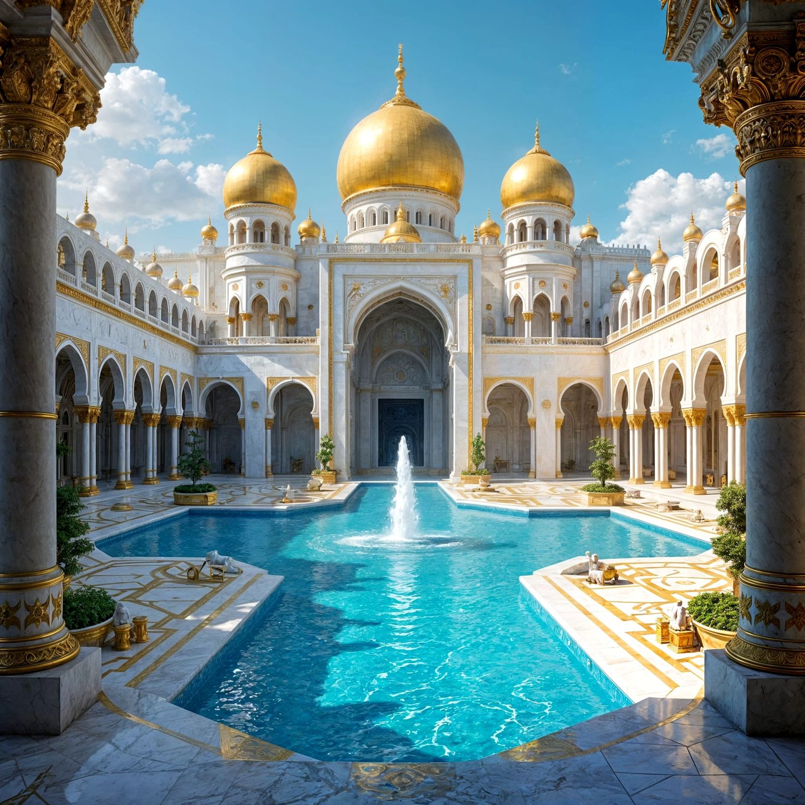 Fantastical Palace of Caspeda in Splendid White and Gold