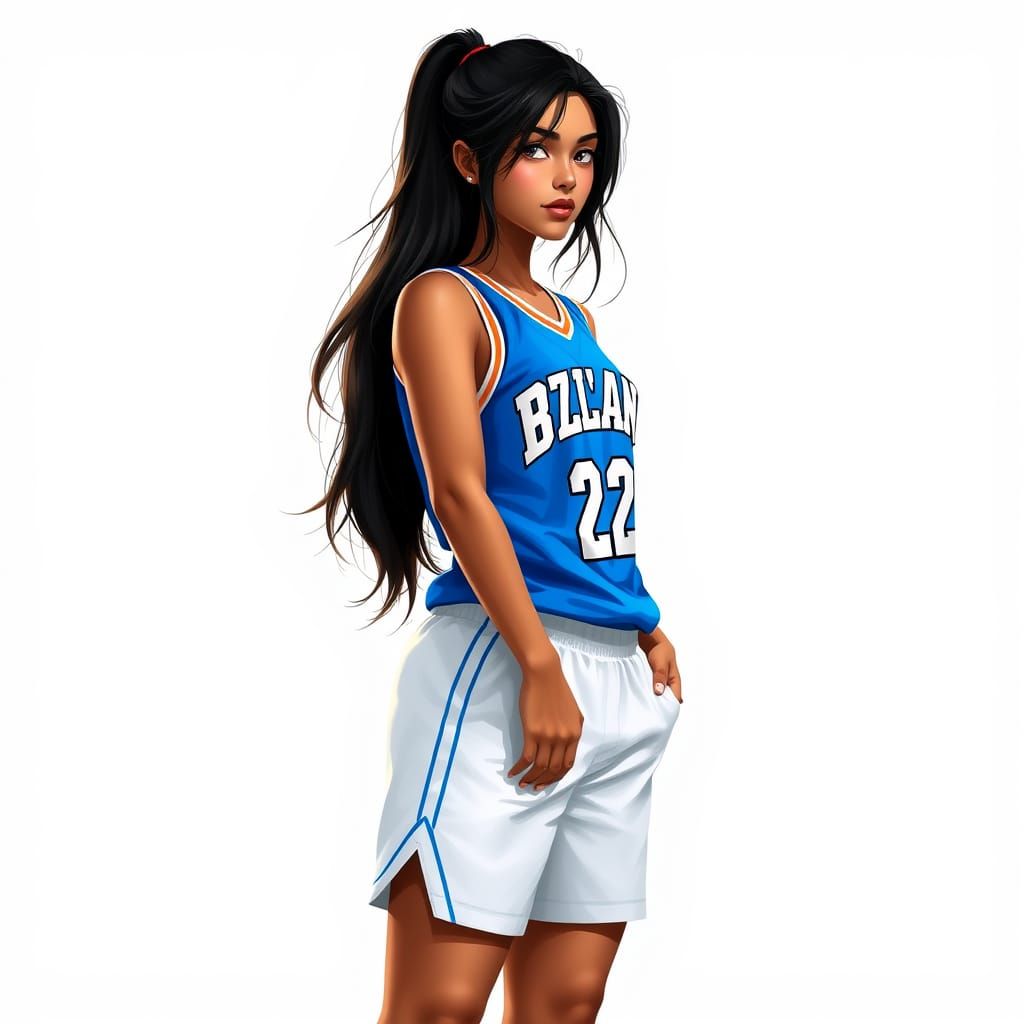 Vibrant Latina Goddess in Digital Painting Style