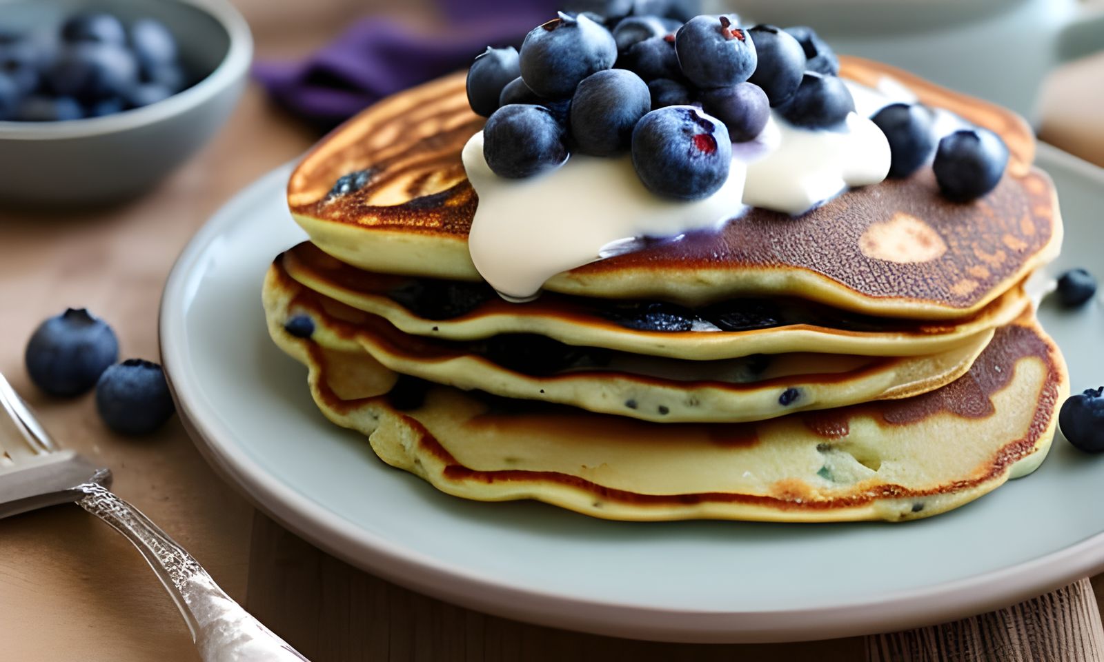 AI Generated Blueberry Pancake