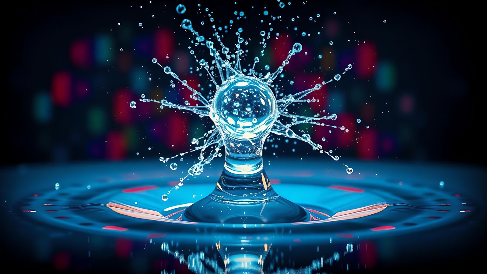 Exploding Water Droplet in Liminal Space