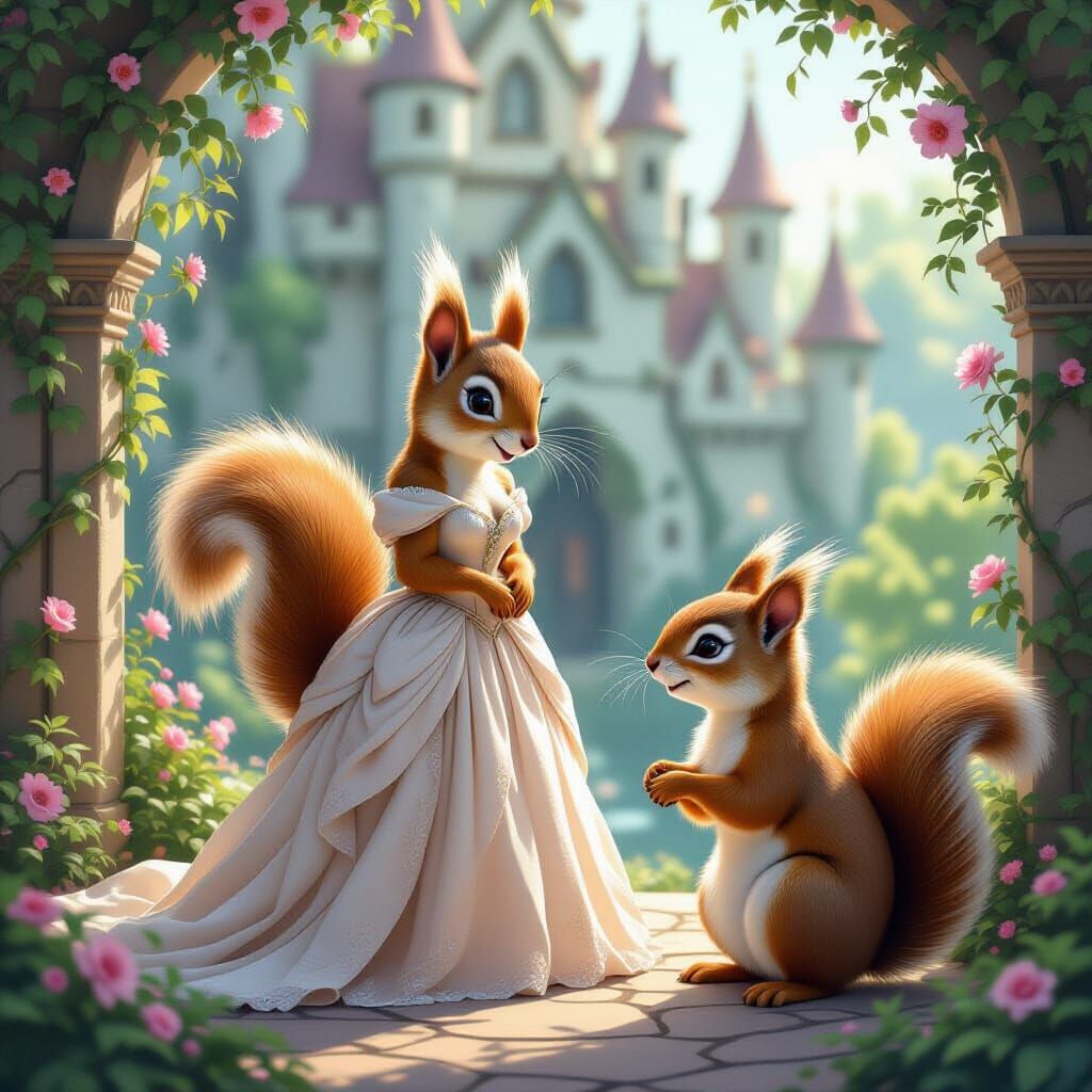 Squirrel Princess Meets Her Love in Fairy-Tale Castle