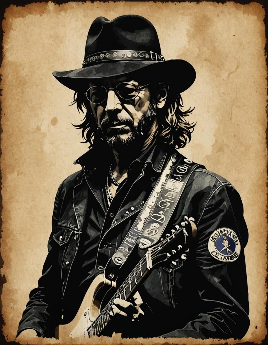 Eric Clapton Silhouette Digital Art