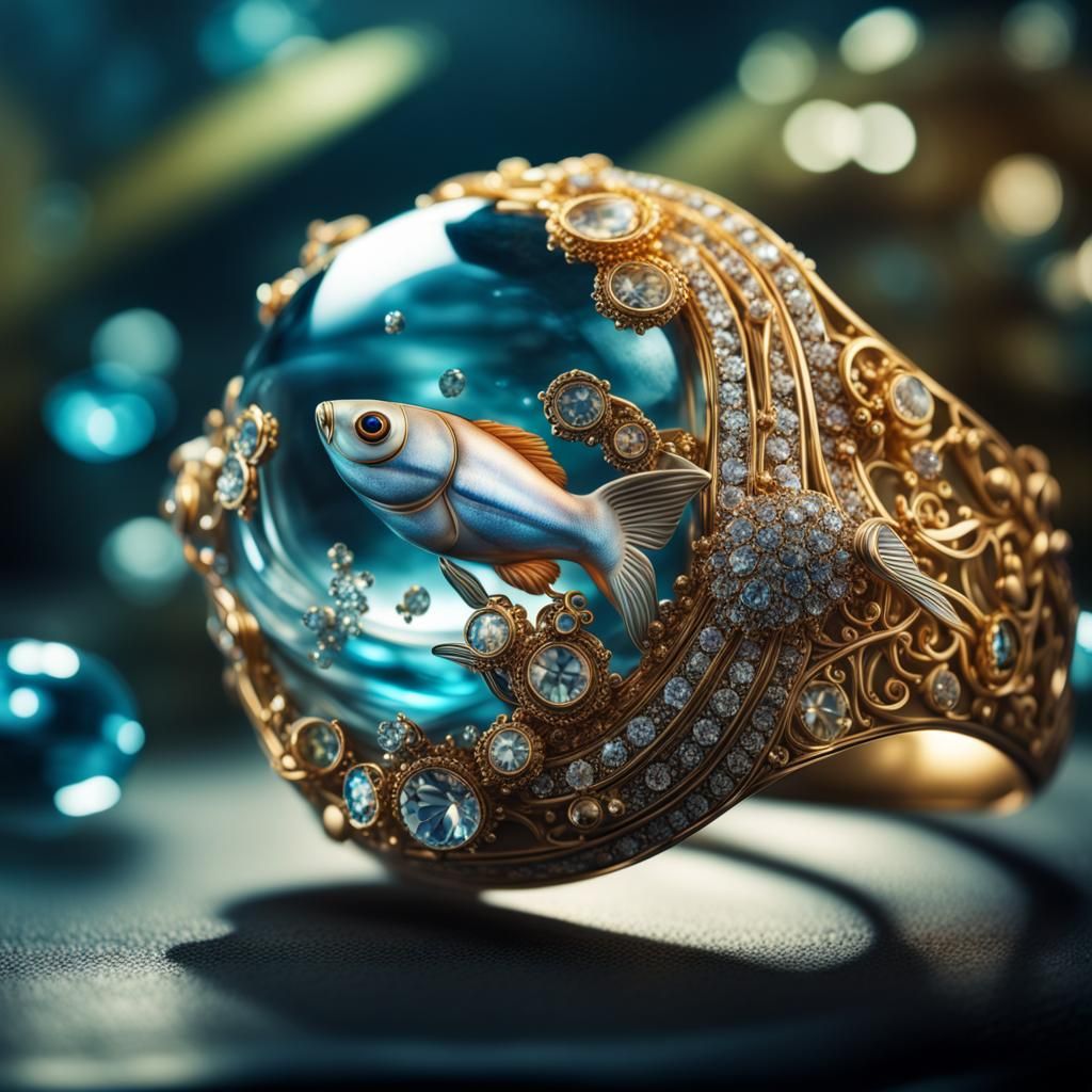 Aquarium Jewelry: Hyperrealistic Digital Rendering