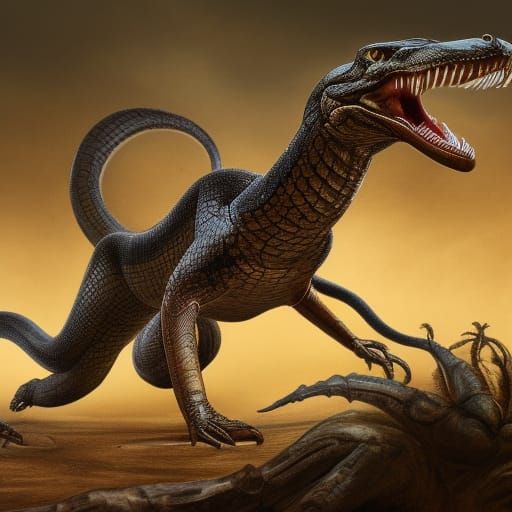 Detailed Cobra Hissing: Fantasy Concept Art