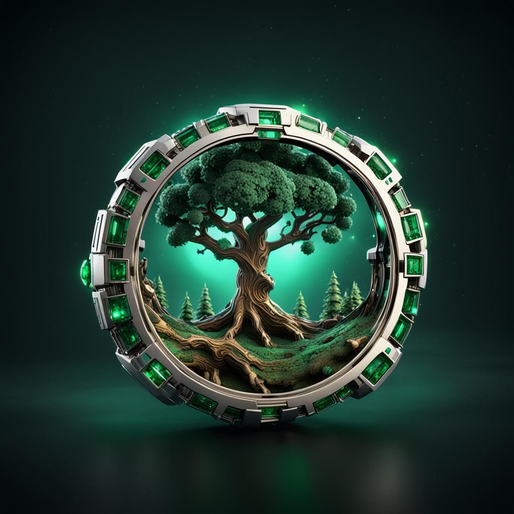 Emerald Ring Portal to a Sci-Fi Universe