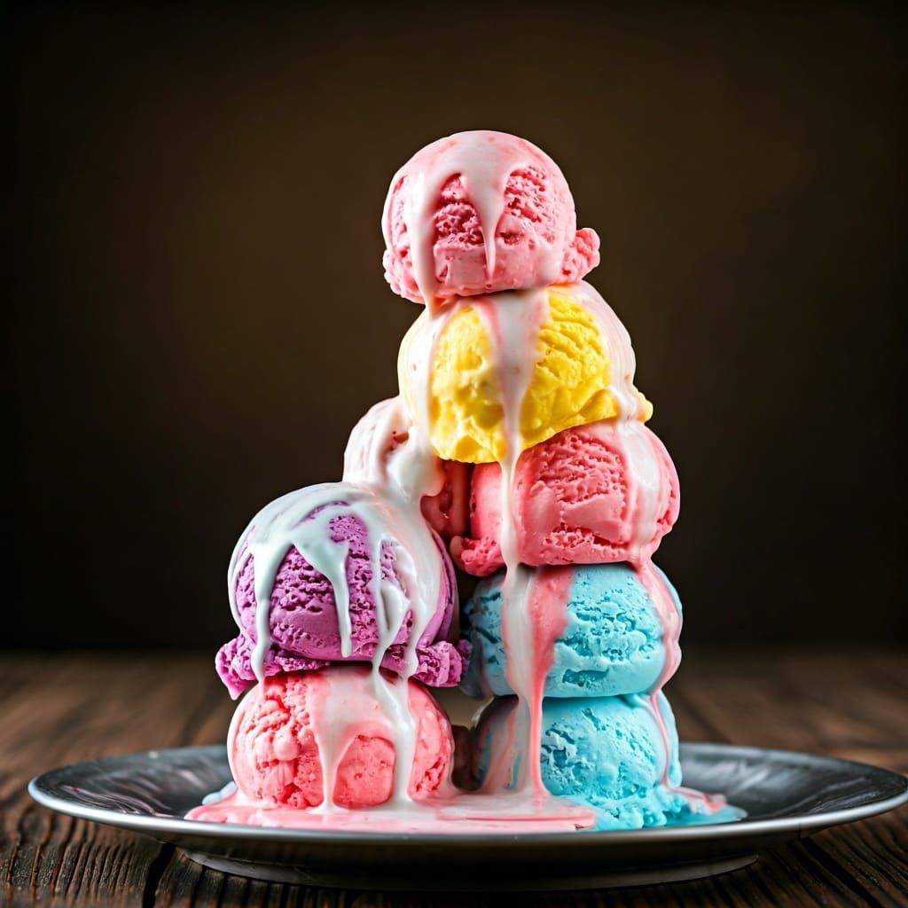 Colorful Melting Ice Cream Towers