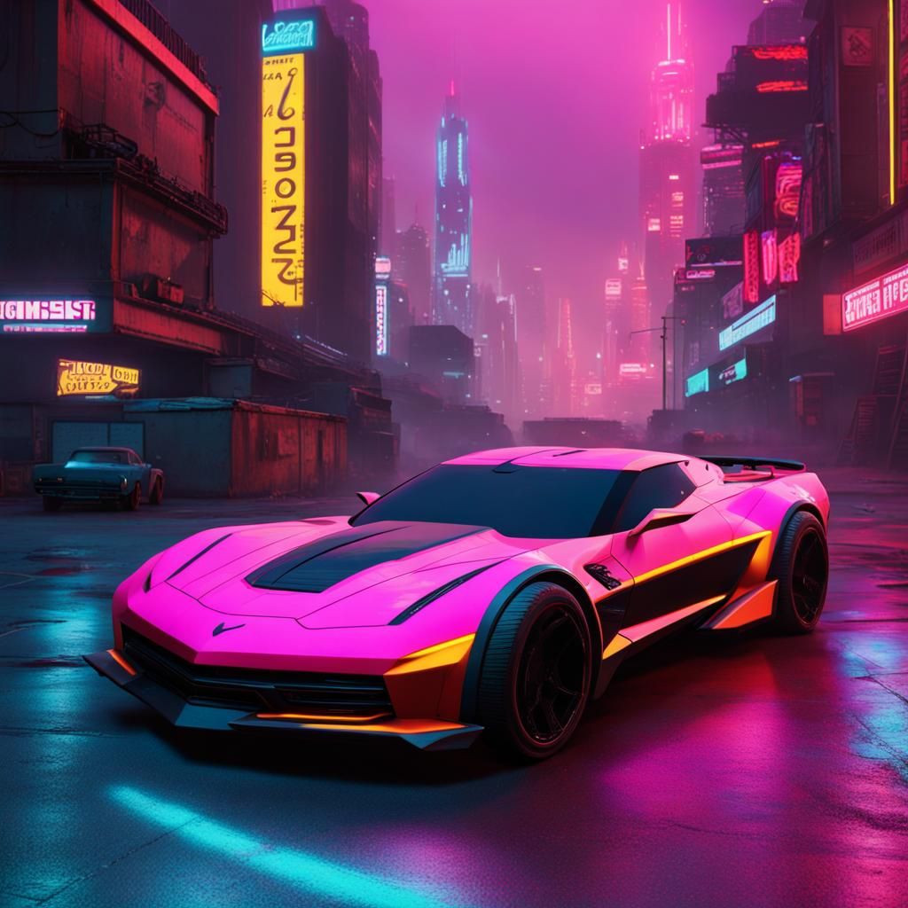 Cyberpunk Chevrolet Corvette 2089: Neon Future
