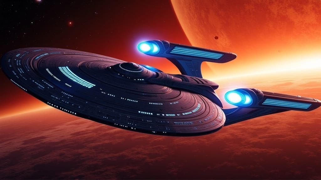 Starfleet's USS Hood Departs Alien Planet Orbit