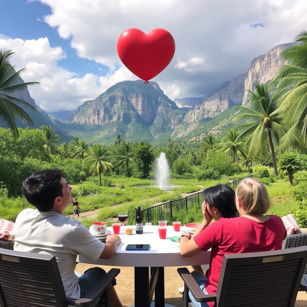 Surreal Celebration Scene in Vibrant Colors