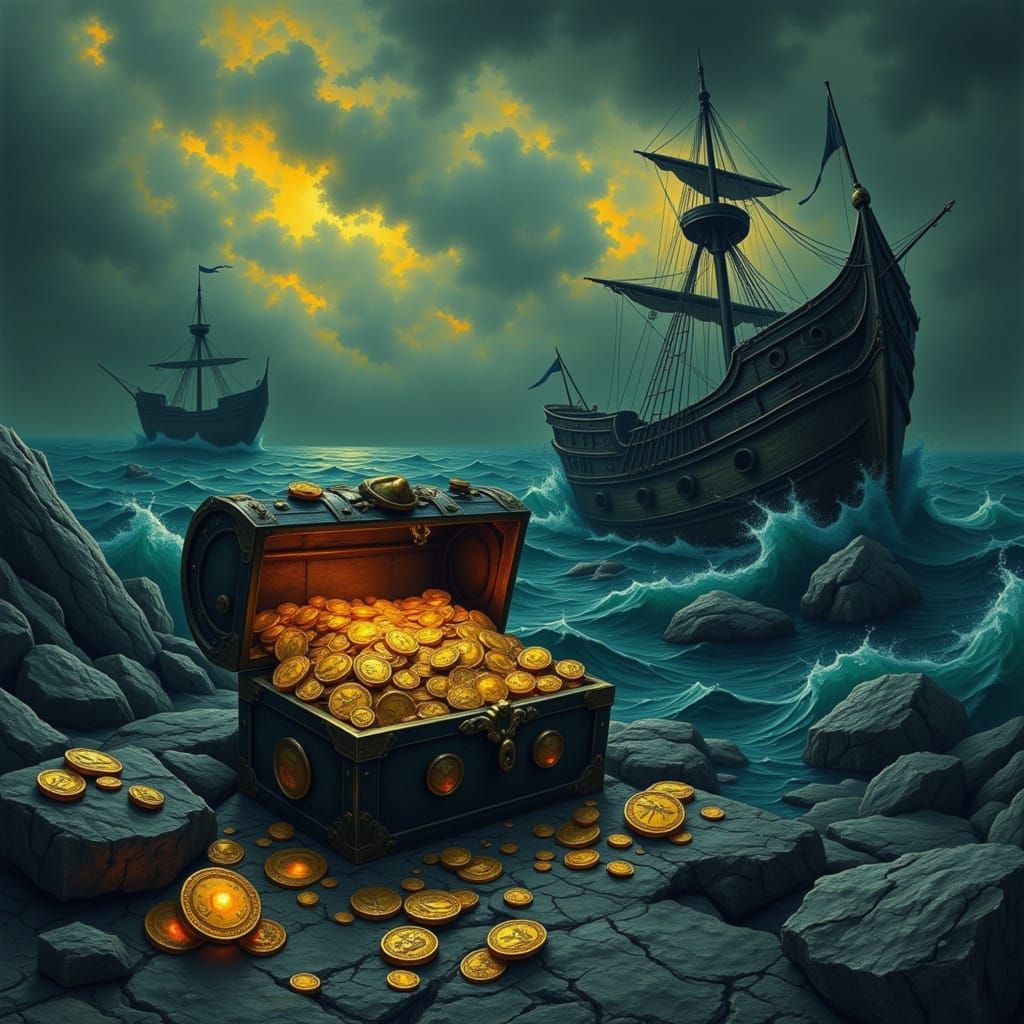 Ghostly Pirate Ship Wrecked with Captain Kidd's Curse