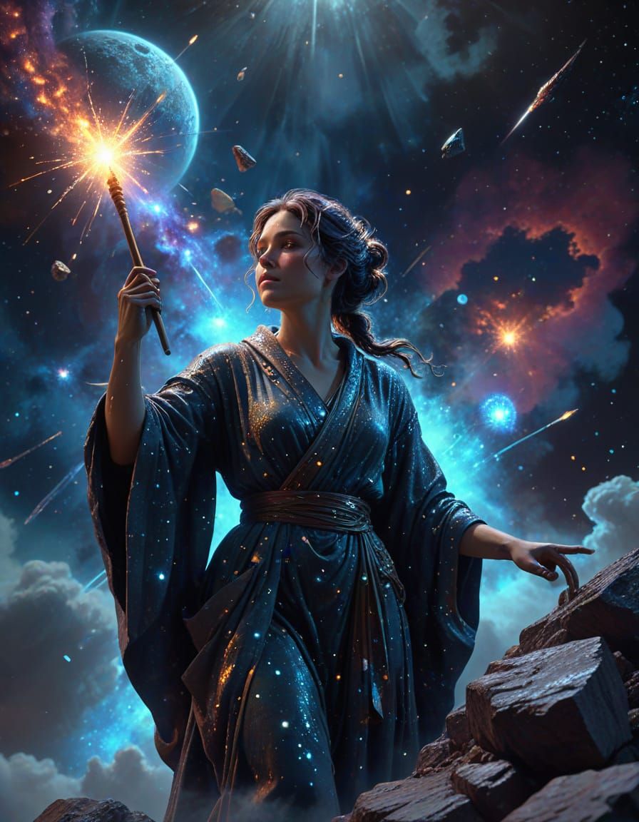 Celestial Sculptor Crafting Constellations in Nebula Studio