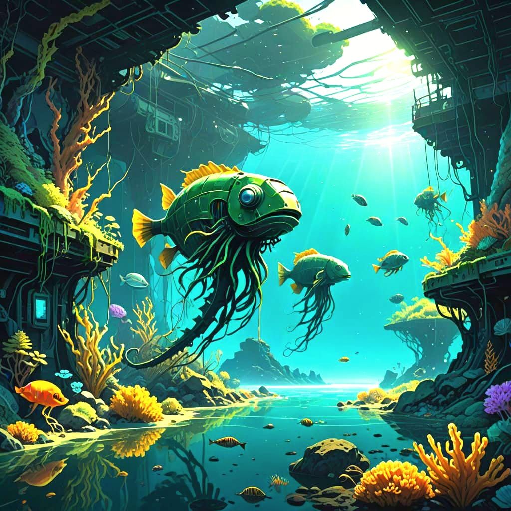 Epic Underwater World in Cinematic Digital Painting