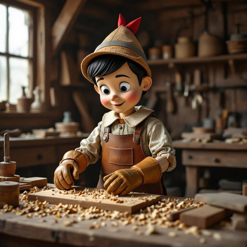 Pinocchio Builds Furniture in Photorealistic Style