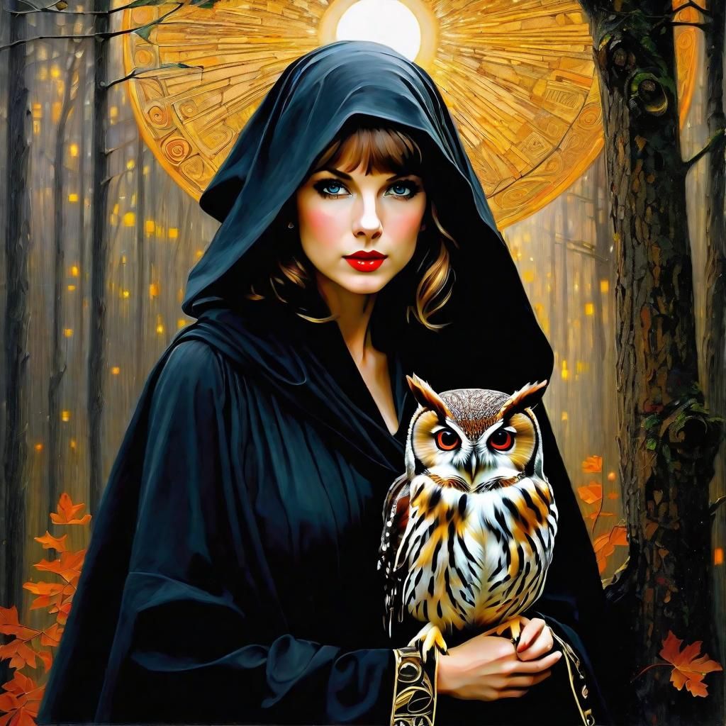 Taylor Swift as an Old Woman, Klimt-Waterhouse Style