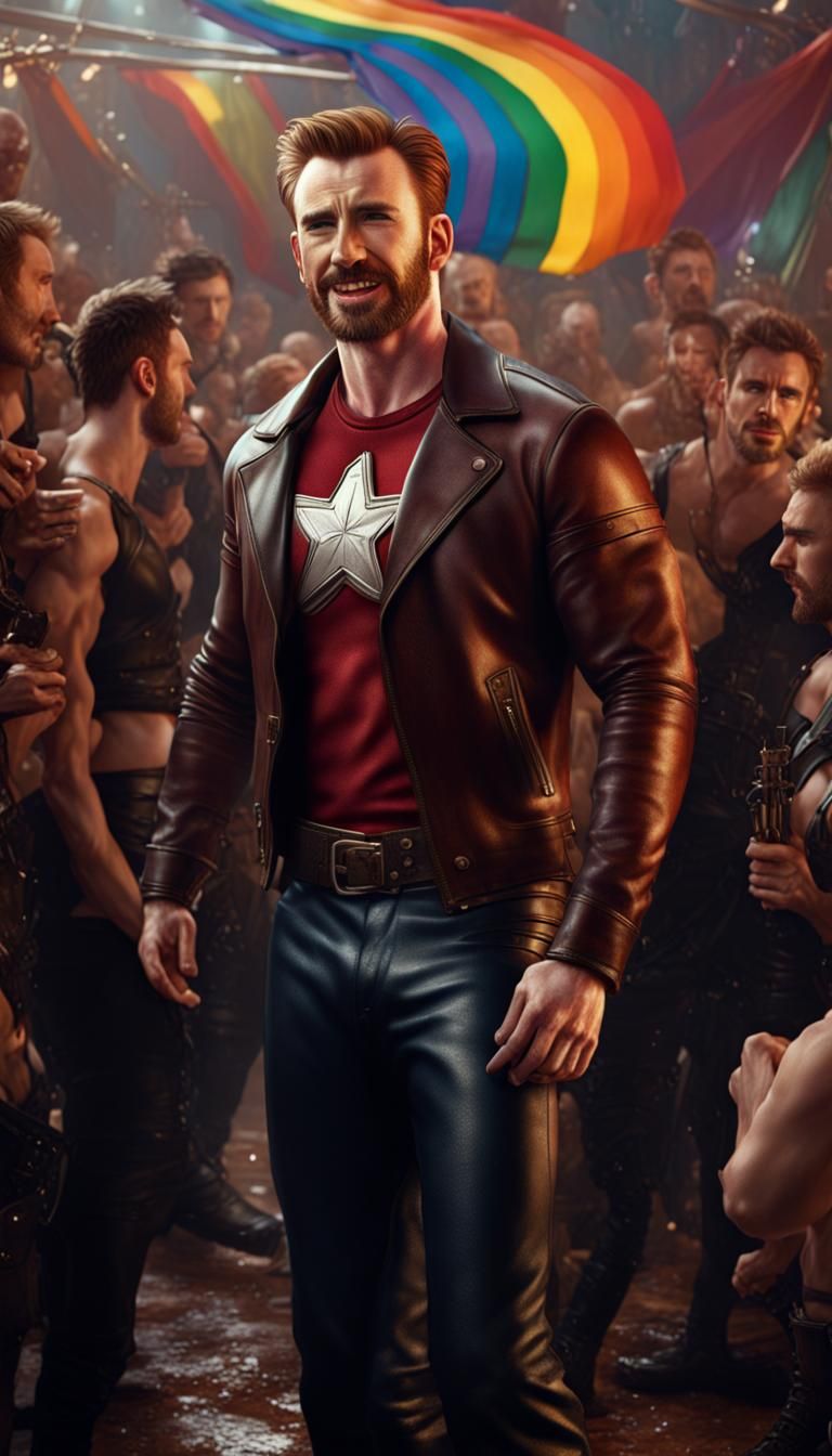 Detailed Painting of a Man at Leather Party