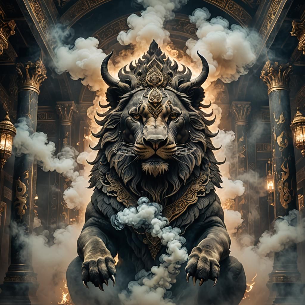 Ethereal Smoke Animal Double Exposure