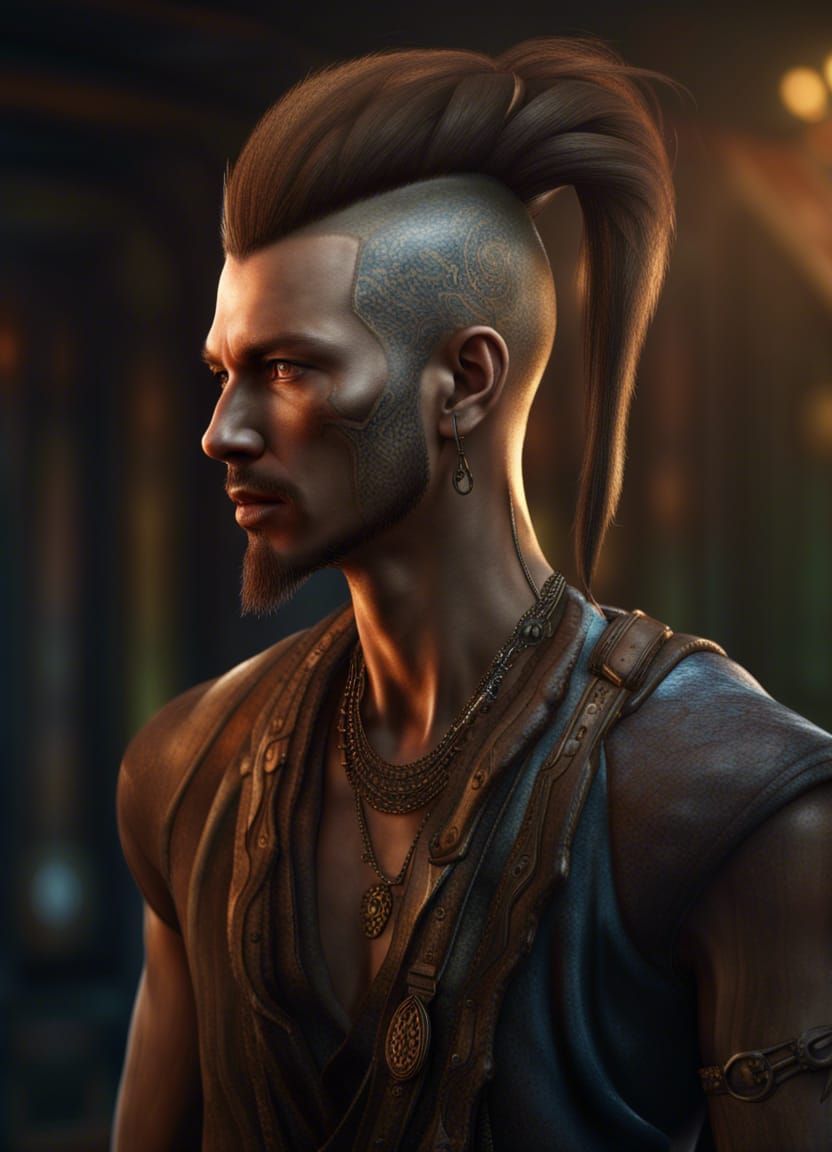 Young Artist with Mohawk: Fantasy Concept Art