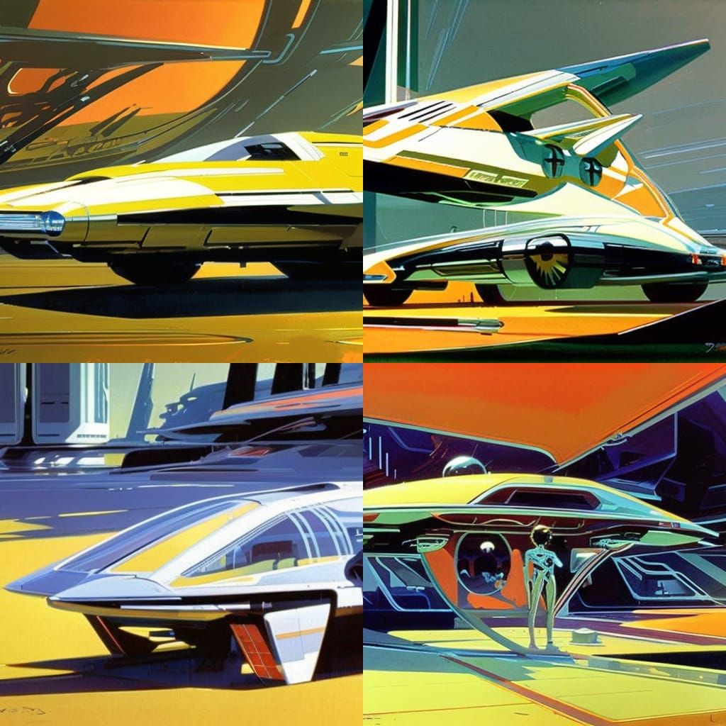 Futuristic Landscape in Syd Mead Style