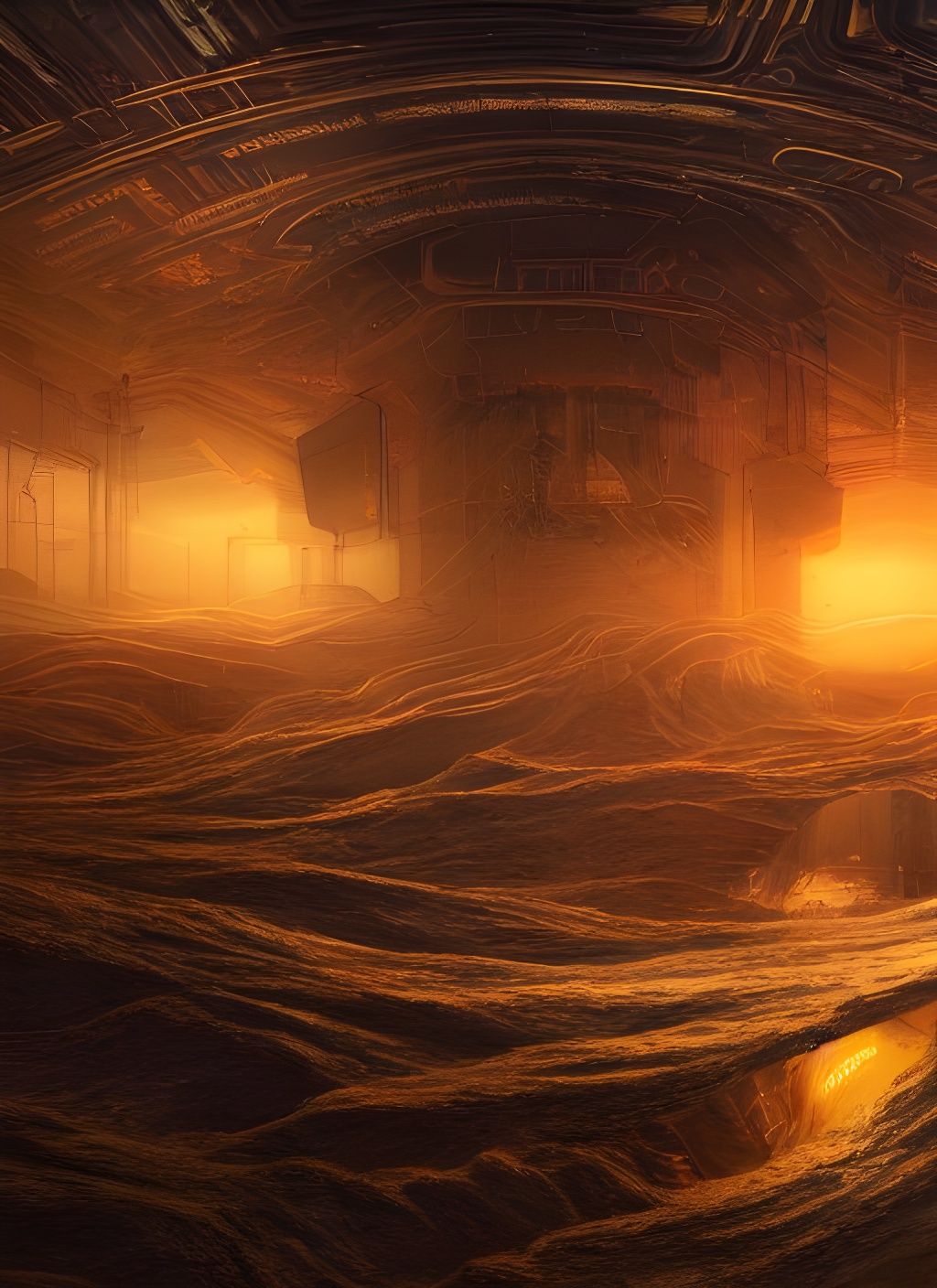 AI Vision of Inside Database in Dystopian Art