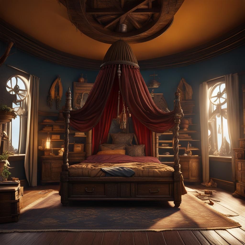 Captain Jack Sparrow's Bedroom: Detailed Matte Painting
