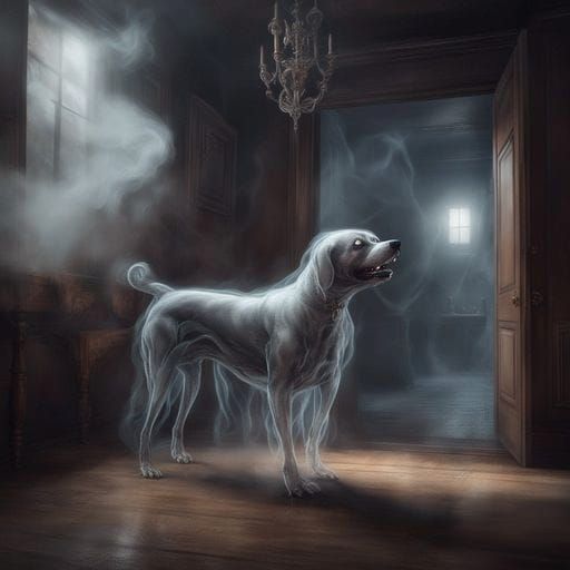 Ethereal Ghost Dog in Soft Lighting