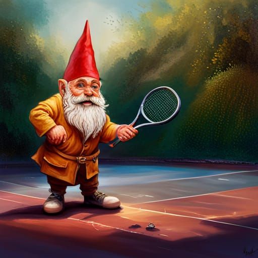 Tennis garden gnome