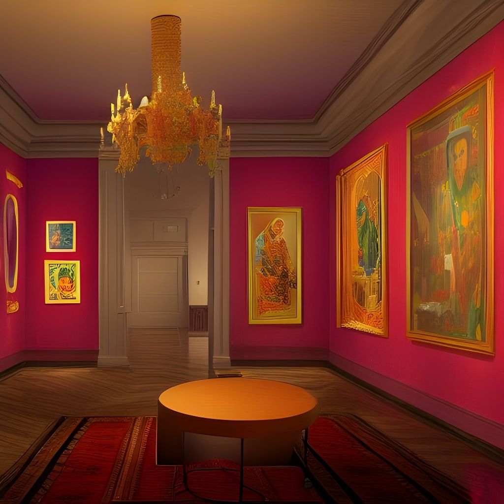 Harlem Art Room in Opale Haze: Digital Art Masterpiece