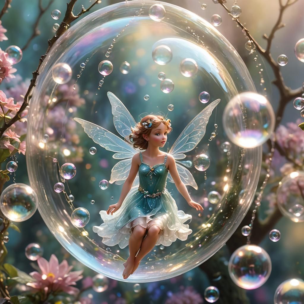 Bubble Fairy in Ethereal Fantasy Art Style