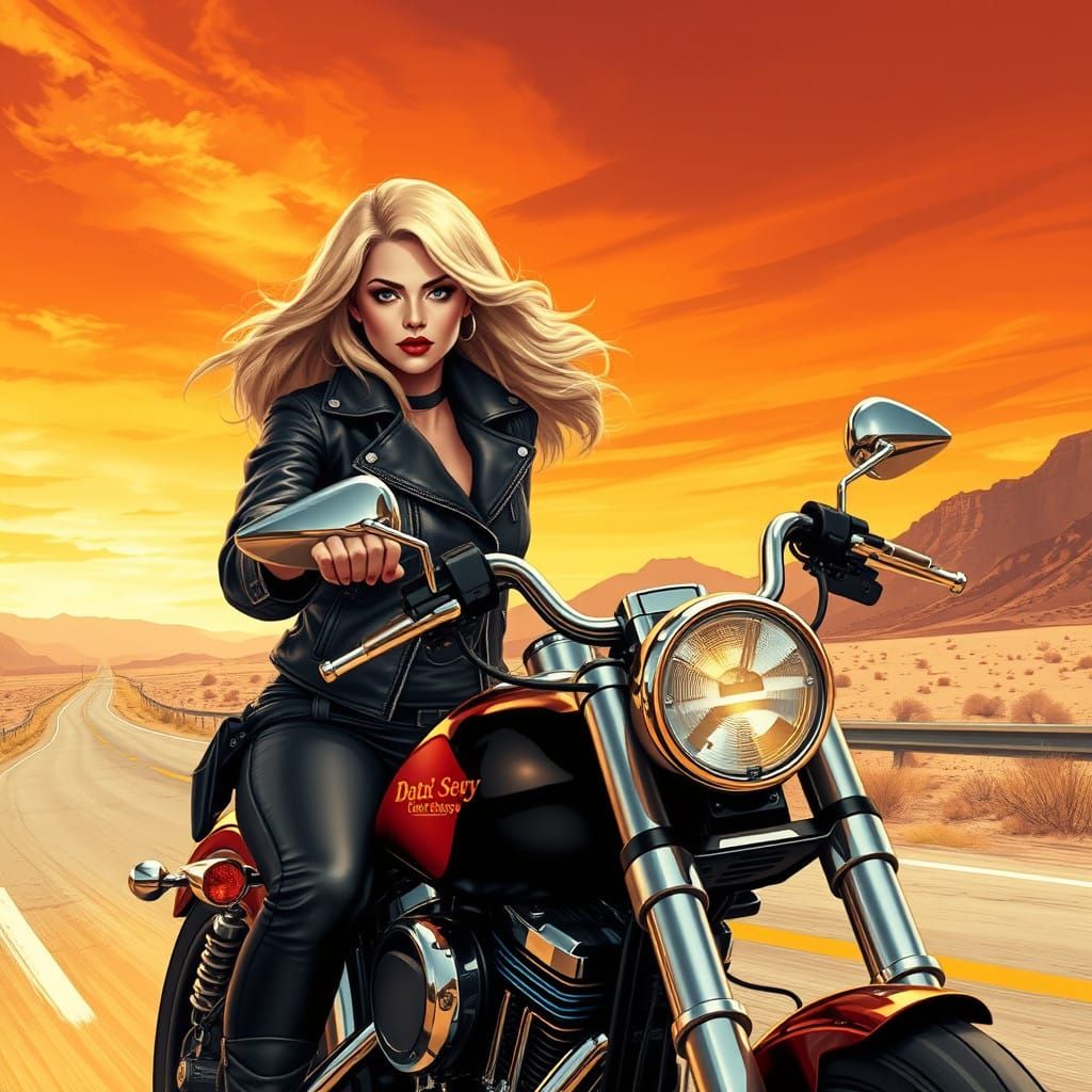 Biker Chic in Retro Glamour Style