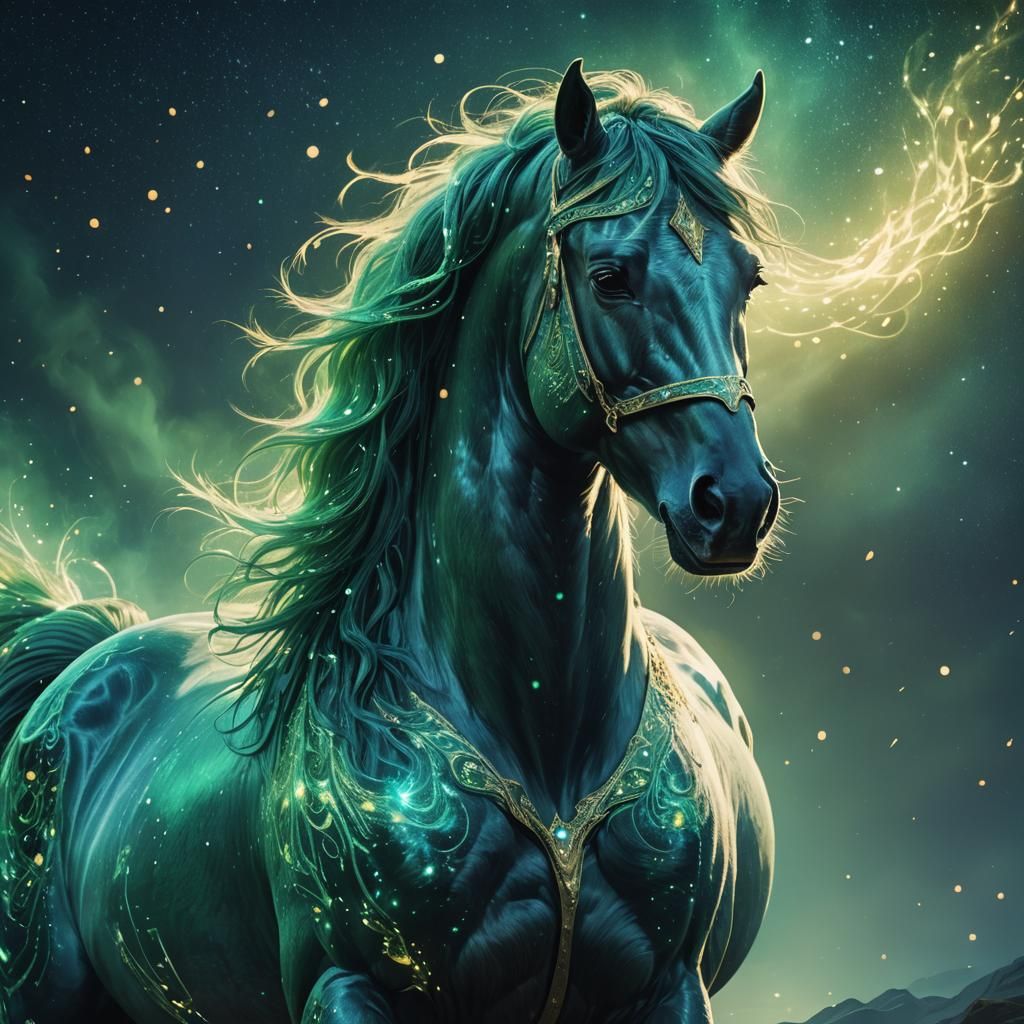 Mythical Equine Portrait in Fantasy Concept Art Style