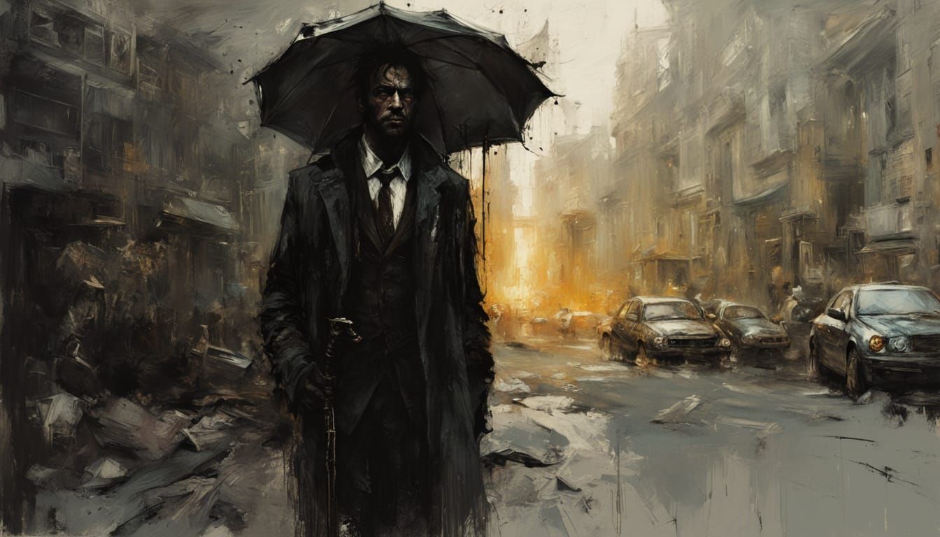 Lonely Ghost in Desolate City Street