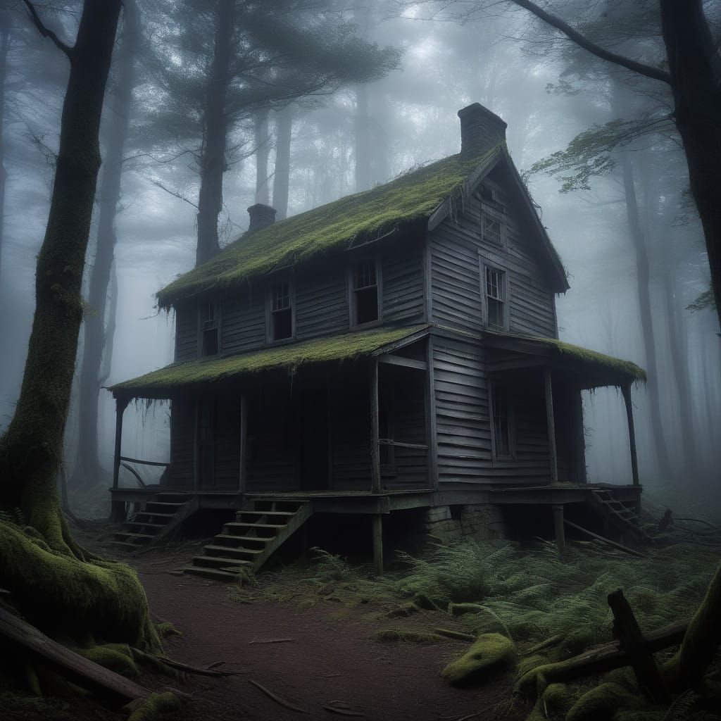 Dilapidated Mining Shack in the Heart of the Forest