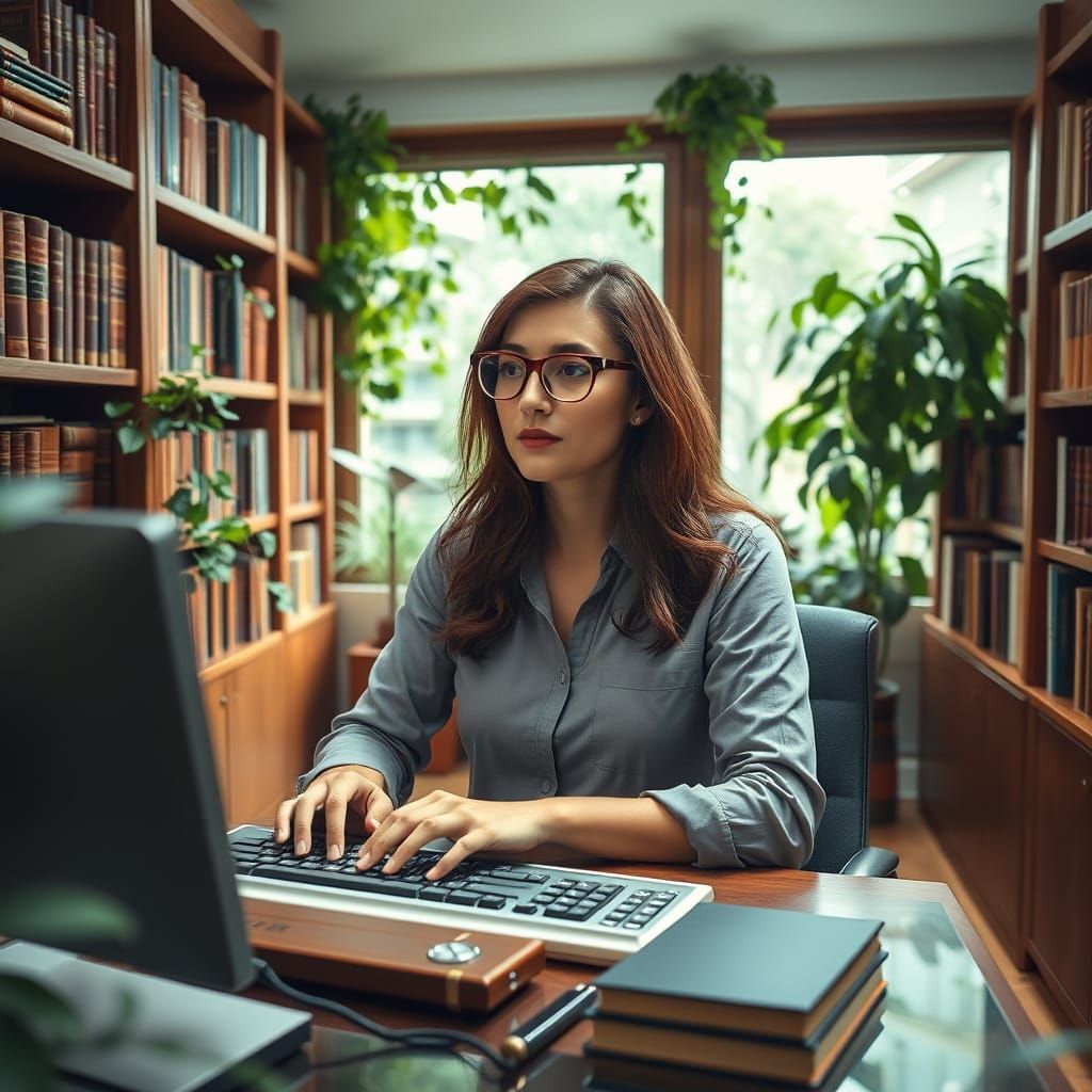 Mid Century Modern Journalist in Futuristic Apartment