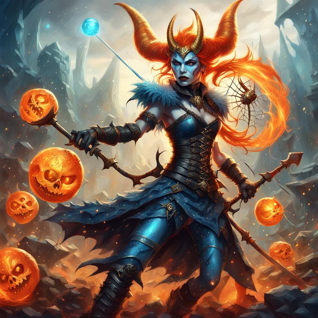 Fantasy Ice Witch on Pirate Battlefield