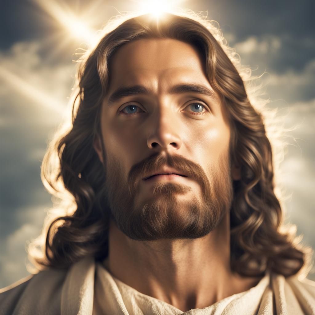 Jesus in Divine Light and Heavenly Clouds