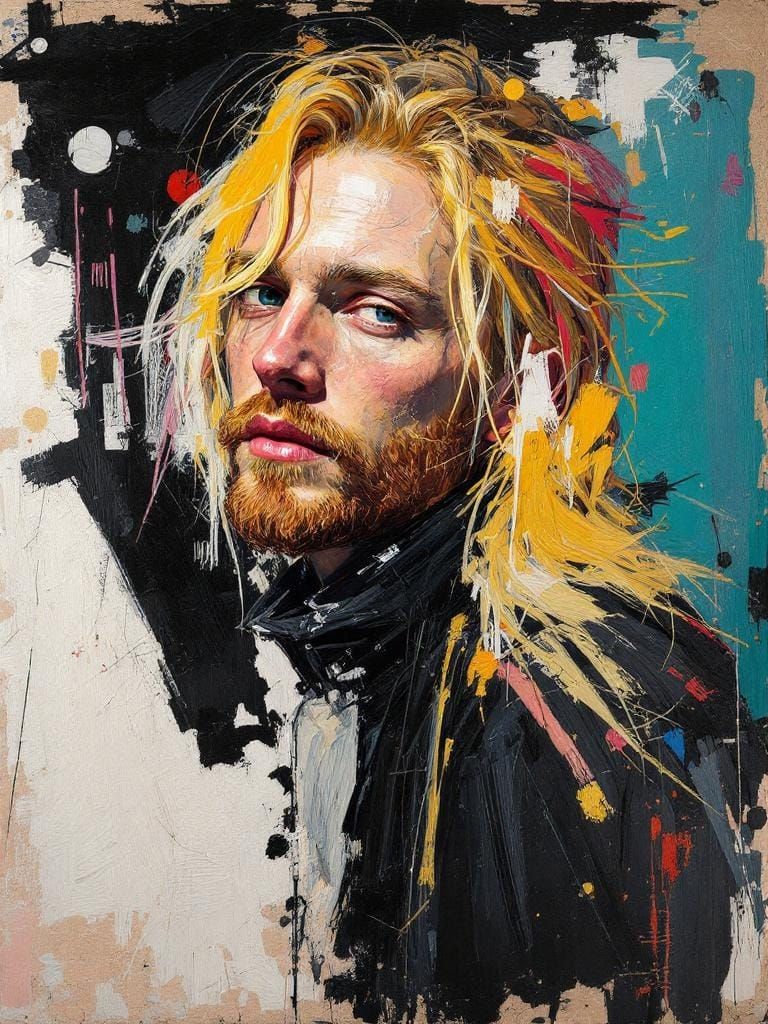 Bold Figure Study in Abstract Expressionist Style