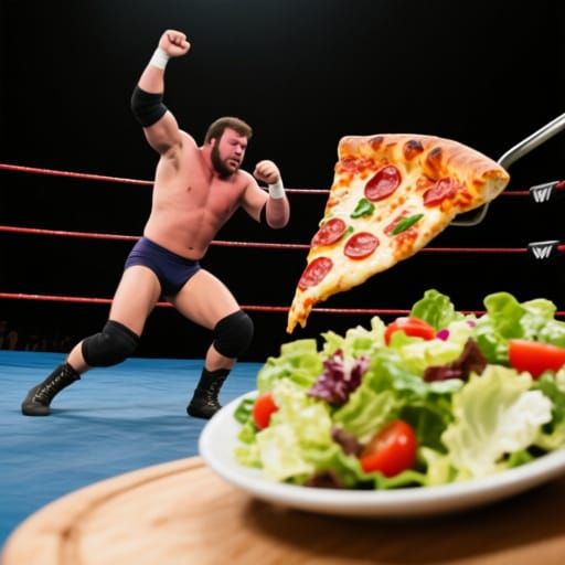 Pizza Victorious in Wrestling Match Against Salad