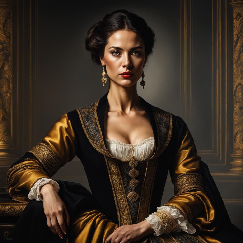 Rembrandt-esque Portrait of a Beautiful Woman
