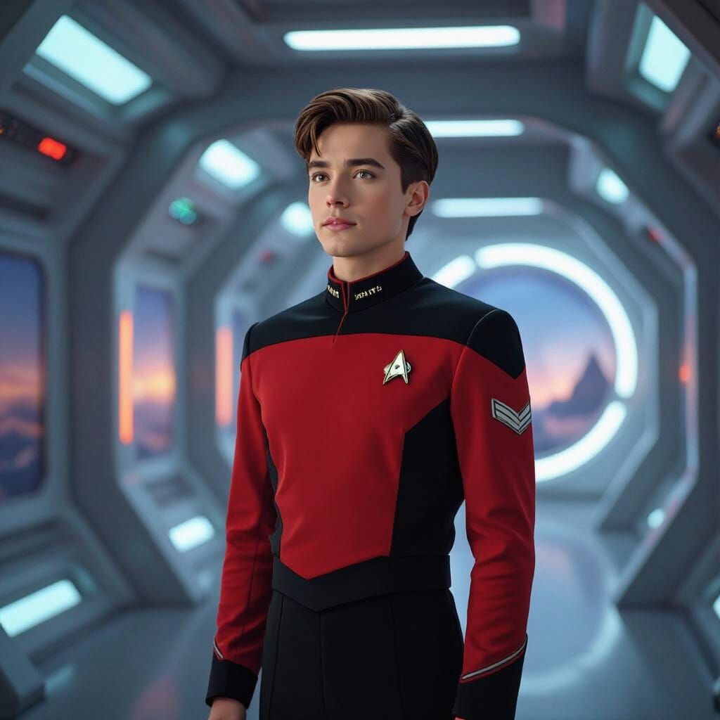 Wesley Crusher Responds to Distress Call in Futuristic Style
