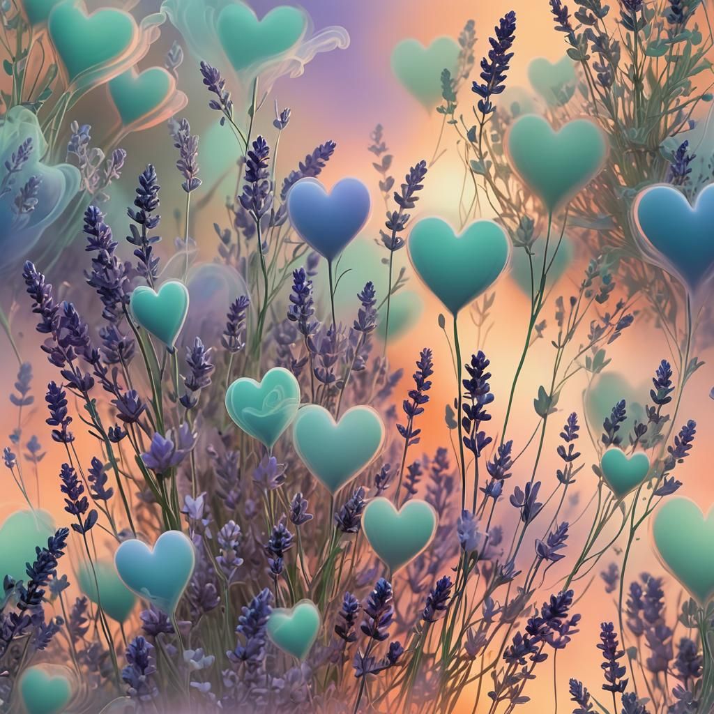 Heart-Shaped Smoke Explosion in Pastel Digital Art