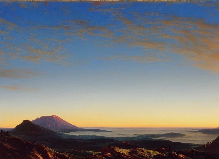 Luminist Landscape Painting in Church Style