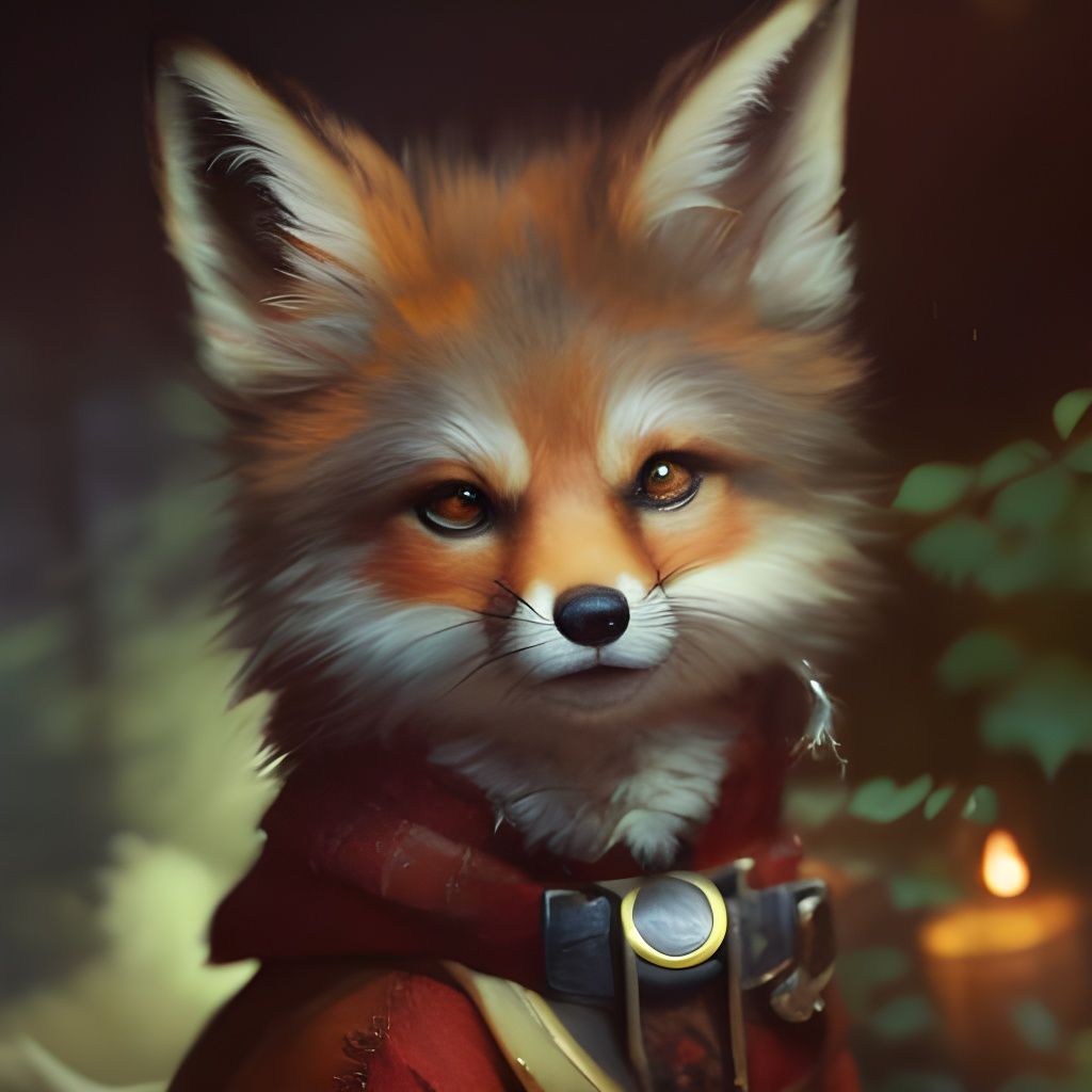 Adorable Fox Alchemist in Studio Ghibli Style