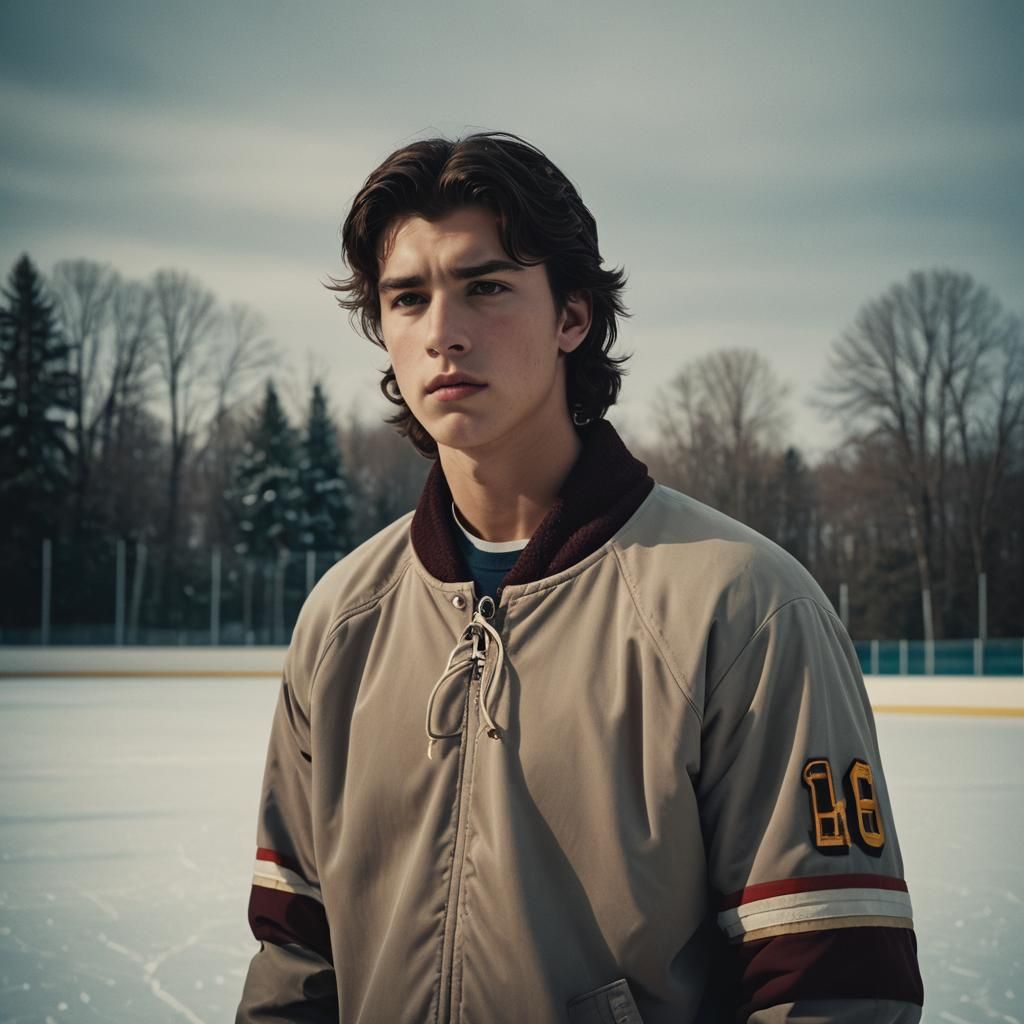 Hockey Captain Portrait in Cinematic Film Style