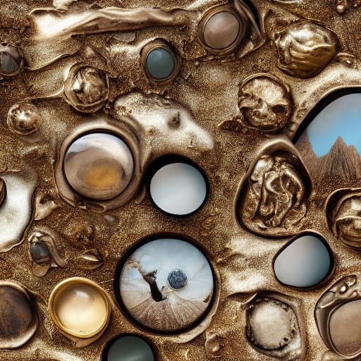 Surreal Desert Landscape with Melting Clocks